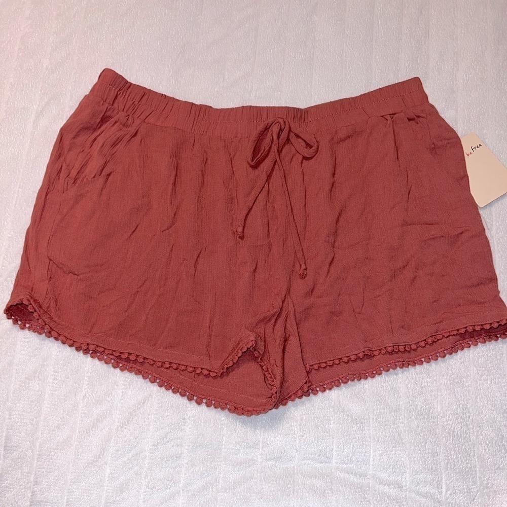 bebop Rusty Color Shorts XL | Lightweight Rayon | Drawstring Waist